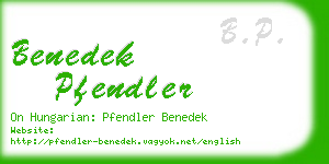 benedek pfendler business card